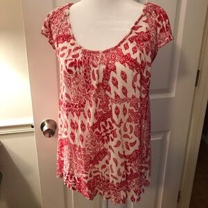Vintage America Red and White Short Sleeve Top